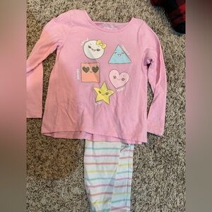 The Children's Place Pink Pajama Set with Fun Shapes